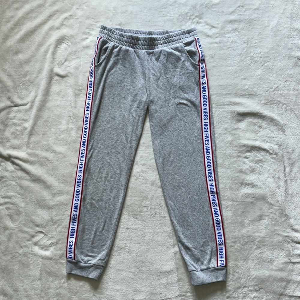 Gray Sweatpants with Side Stripe